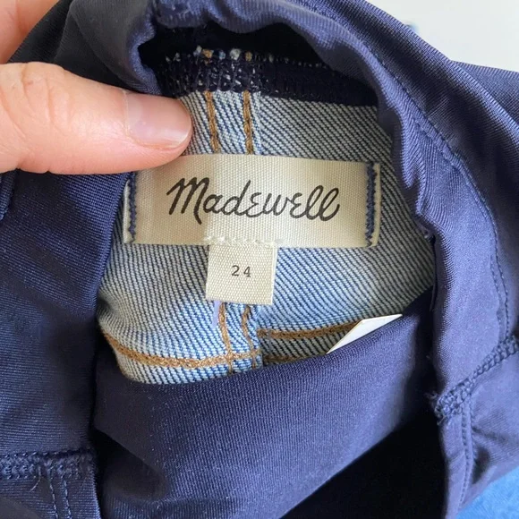 Madewell Maternity Skinny Crop Over the Belly Jeans TENCEL Dewey wash - Picture 10 of 11